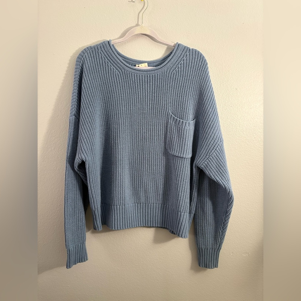 a.n.a Light Blue Crewneck Sweater - Women's Knit Pullover